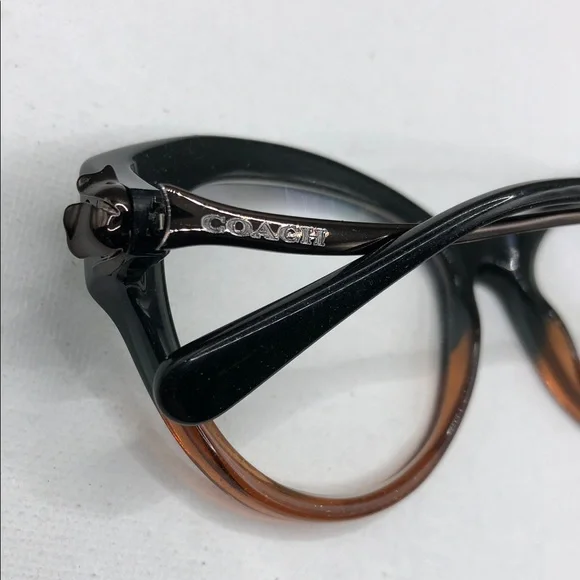 Coach Black Amber Glitter Gradient Frame Glasses HC6093 5490 52-17-135 Cat Eye - Picture 6 of 10